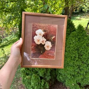 Vintage Art Print Framed Flowers Floral Home Decor